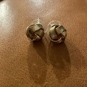 Faux Gold Knot Stud Earrings